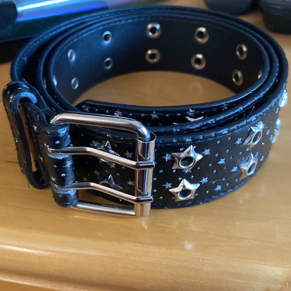 Star glitter black belt